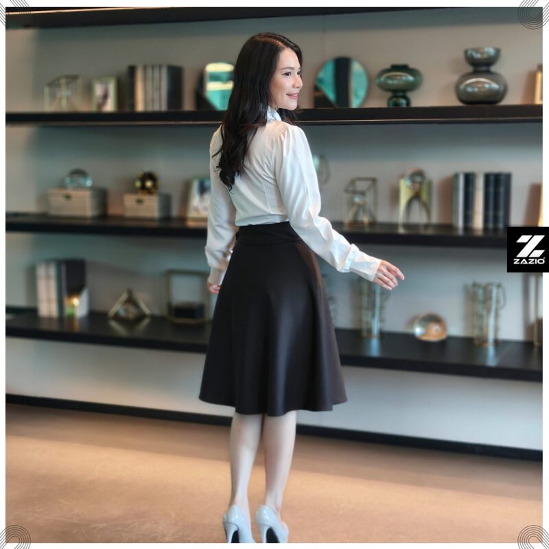 กระโปรงบานย้วย (Flared Skirt) กระโปรงใส่ทำงาน รุ่น First Day Skirt - Image 5