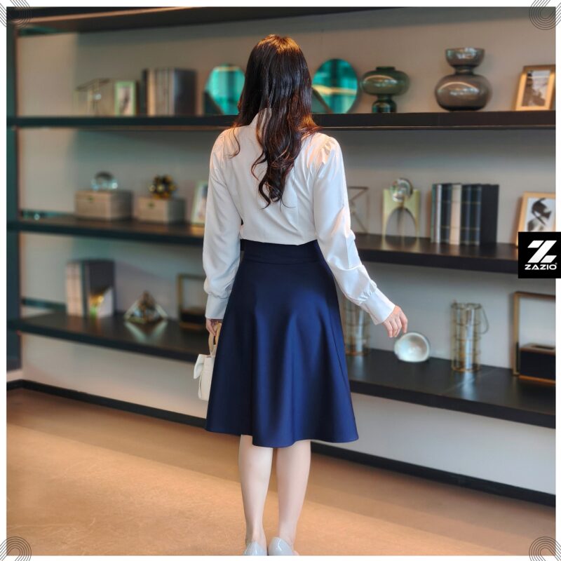 กระโปรงบานย้วย (Flared Skirt) กระโปรงใส่ทำงาน รุ่น First Day Skirt - Image 6